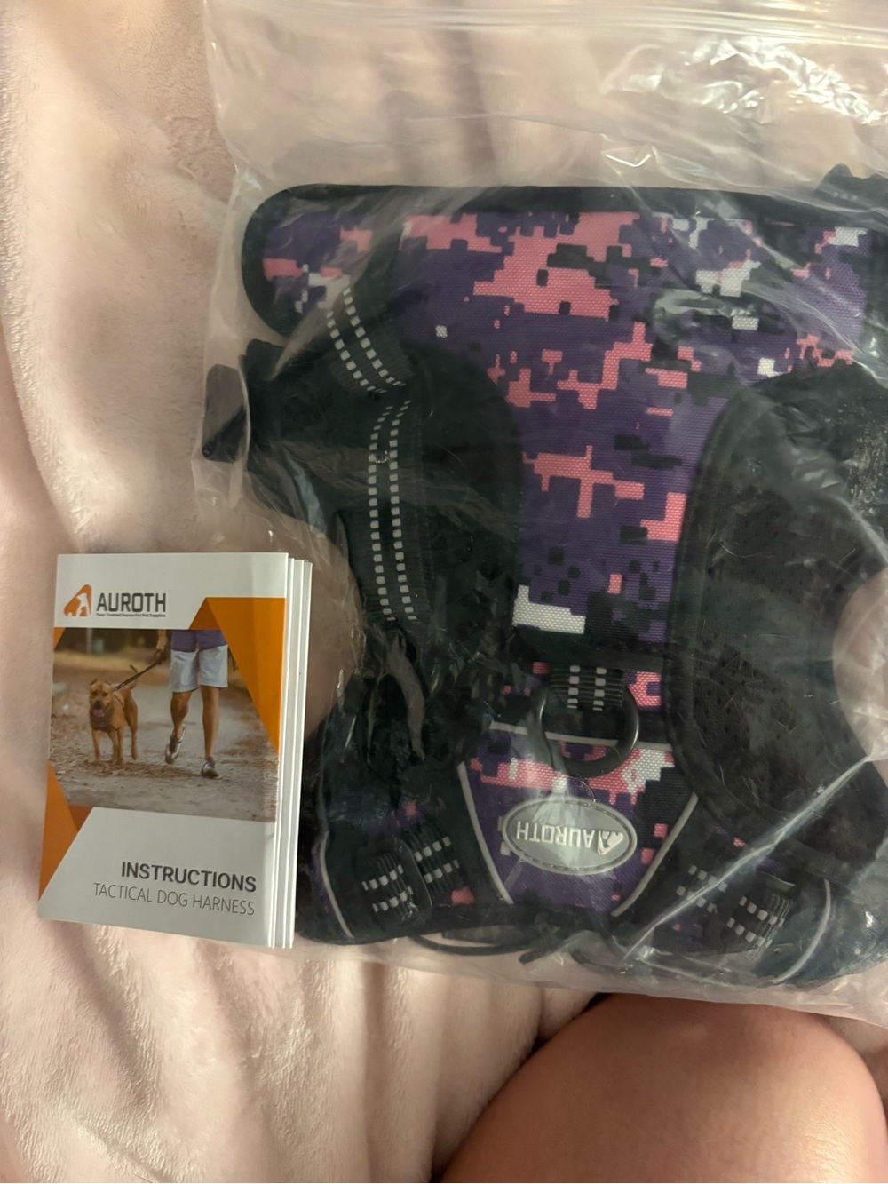 Purple & Pink Digital Camo Tactical Dog Harness